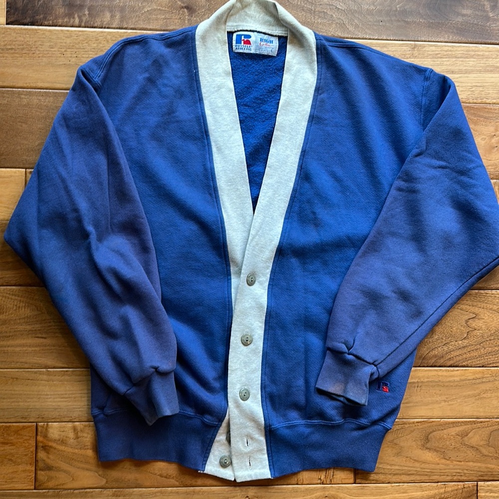 Vtg Rare RUSSELL ATHLETICS collegiate cardigan sweatshirt